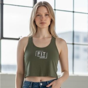 FIT Olive Green Women's Crop Top